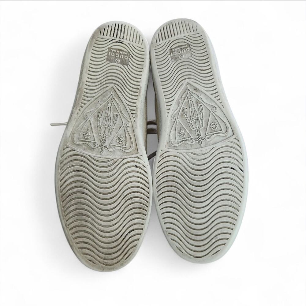 Gucci Ace Low Top Cream GG Embossed Logo Men's Size 38 with Box - Picture 6 of 11